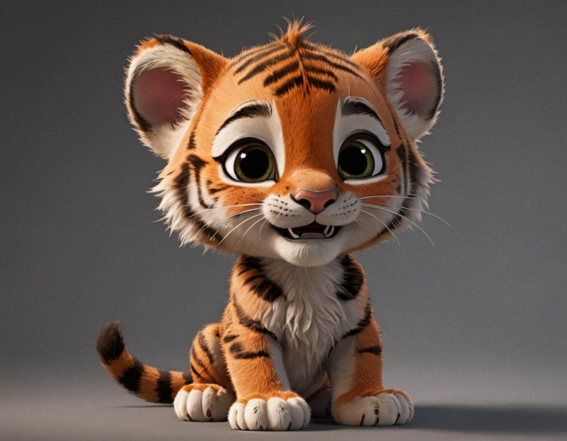 Cute Baby Tiger CGI Zootopia Style