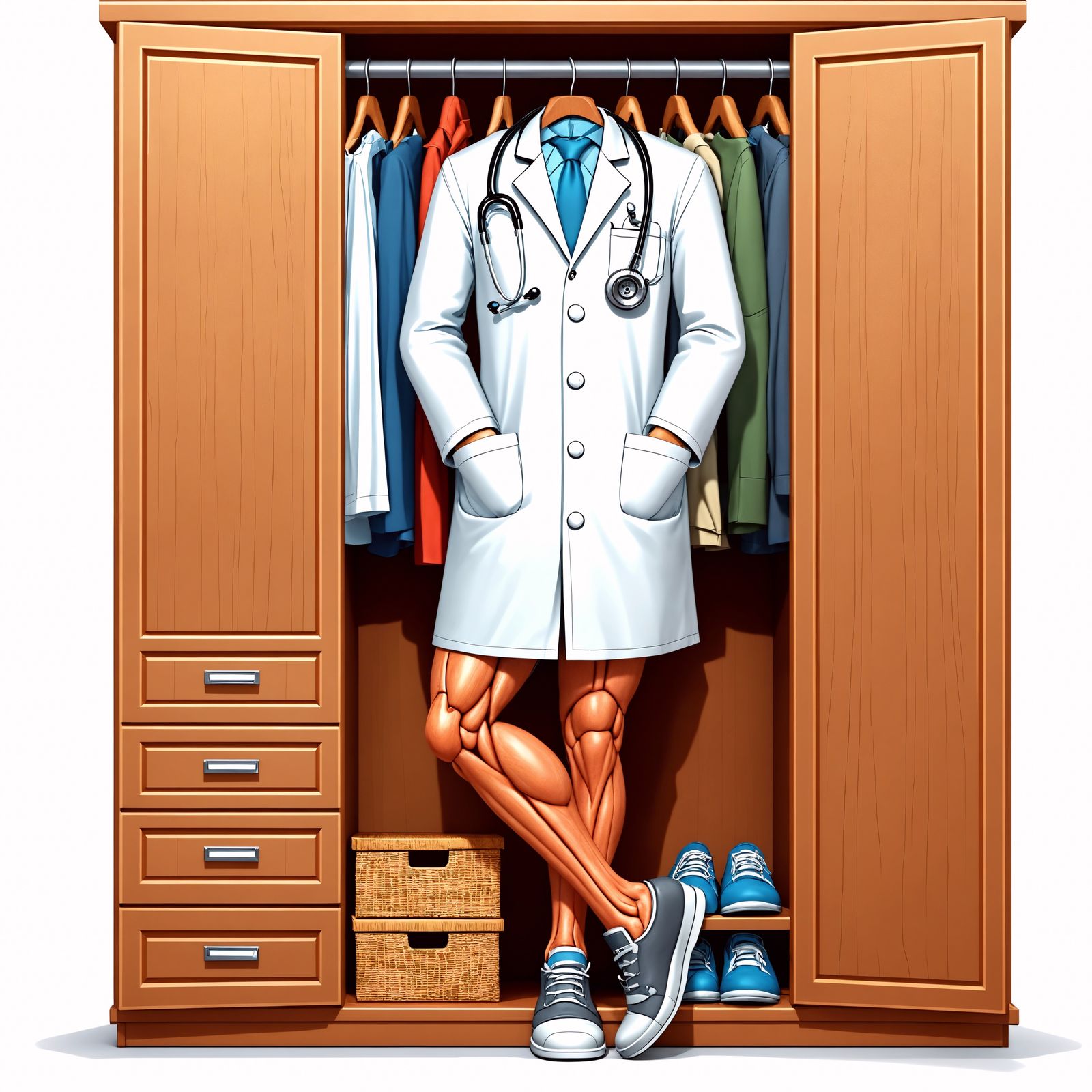 Animated Doctor Leg in Closet