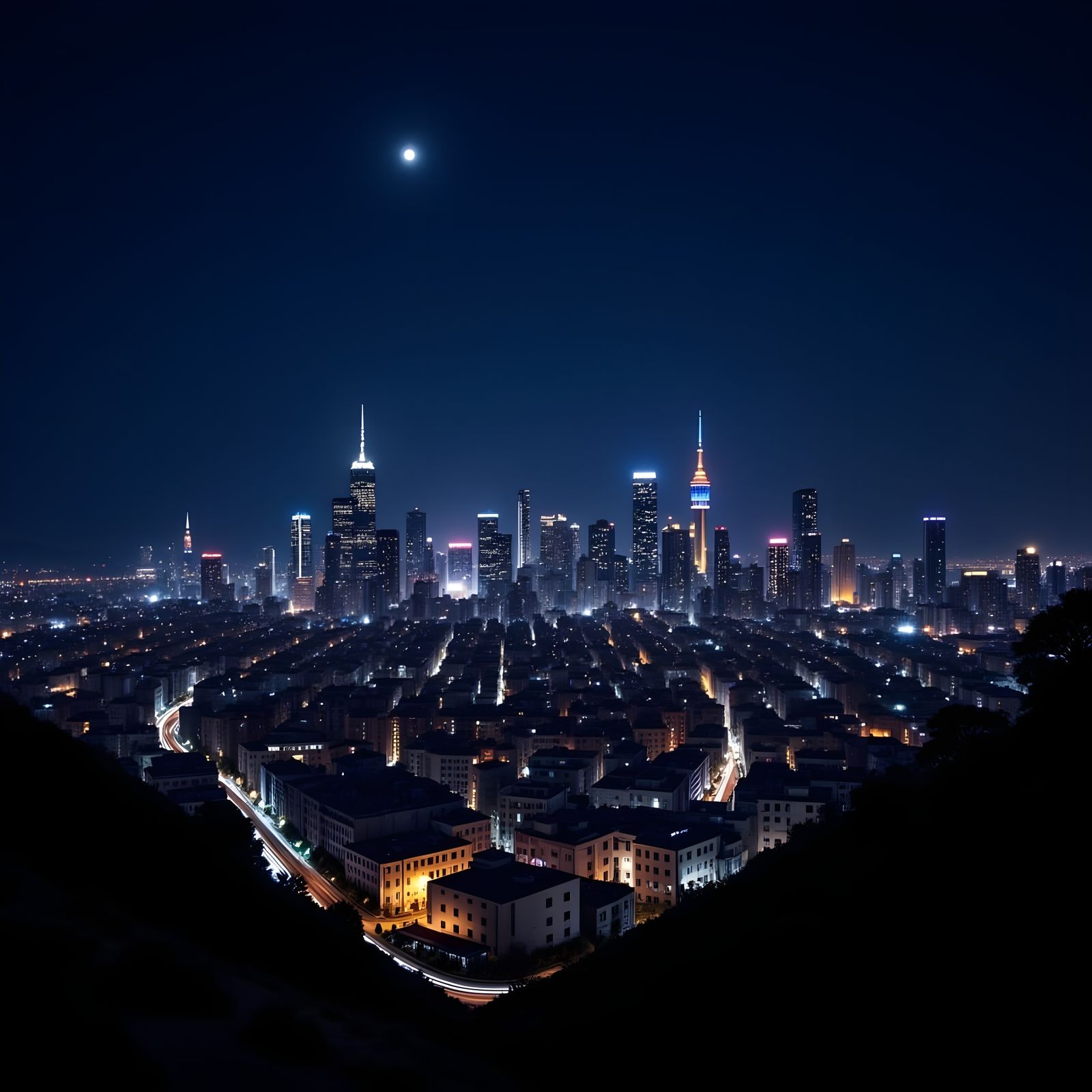 Dazzling Cityscape at Night