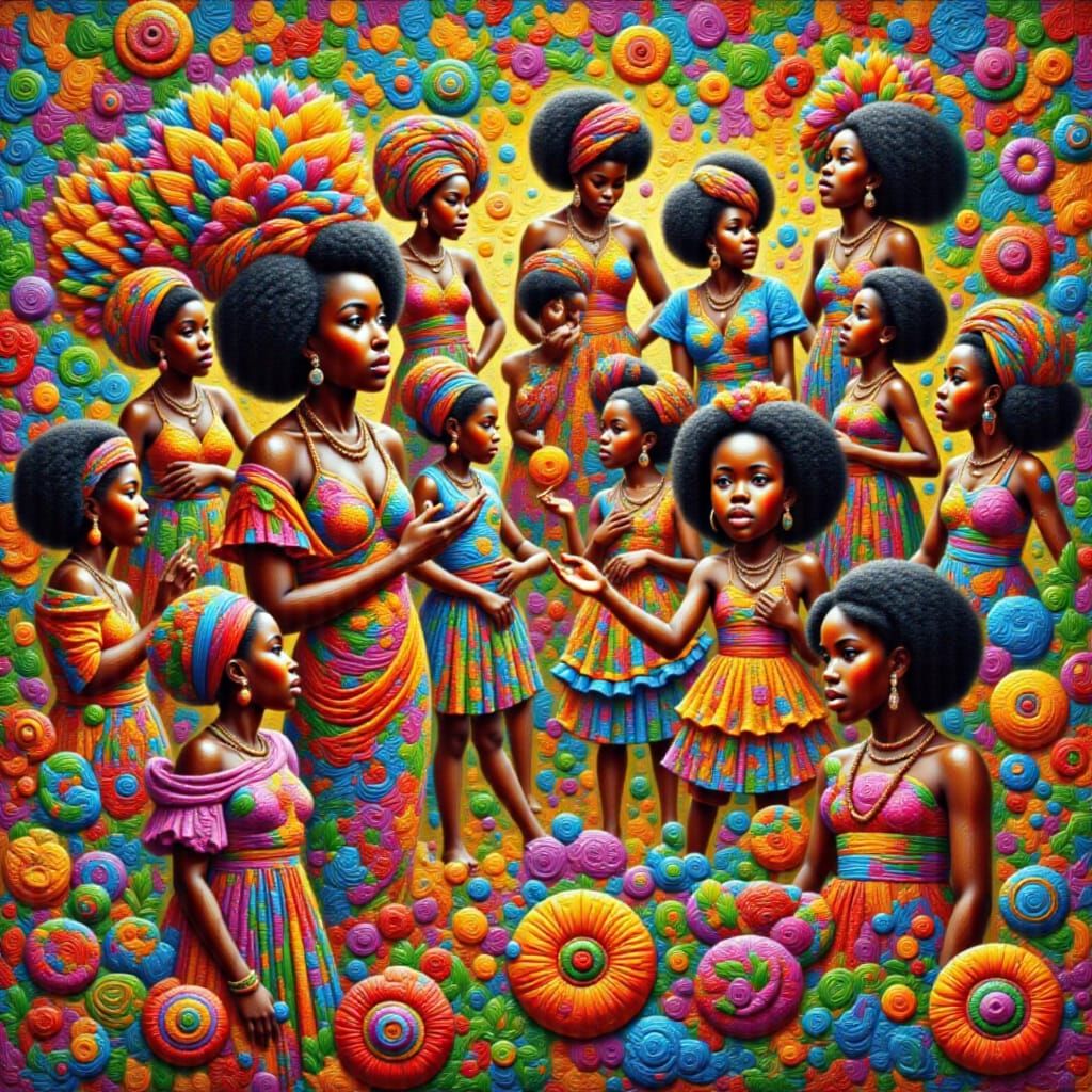 Kids Celebrate Cosme and Damião in Naive Art Style