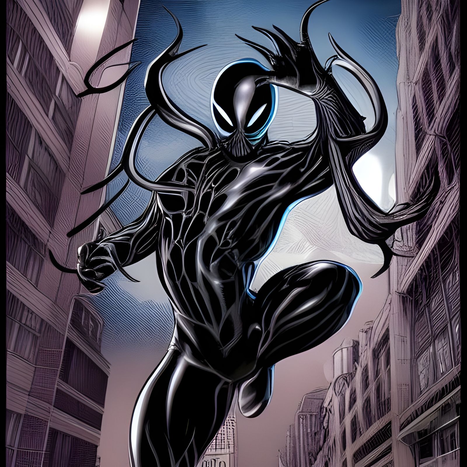 Symbiote in Comic Book Art Style