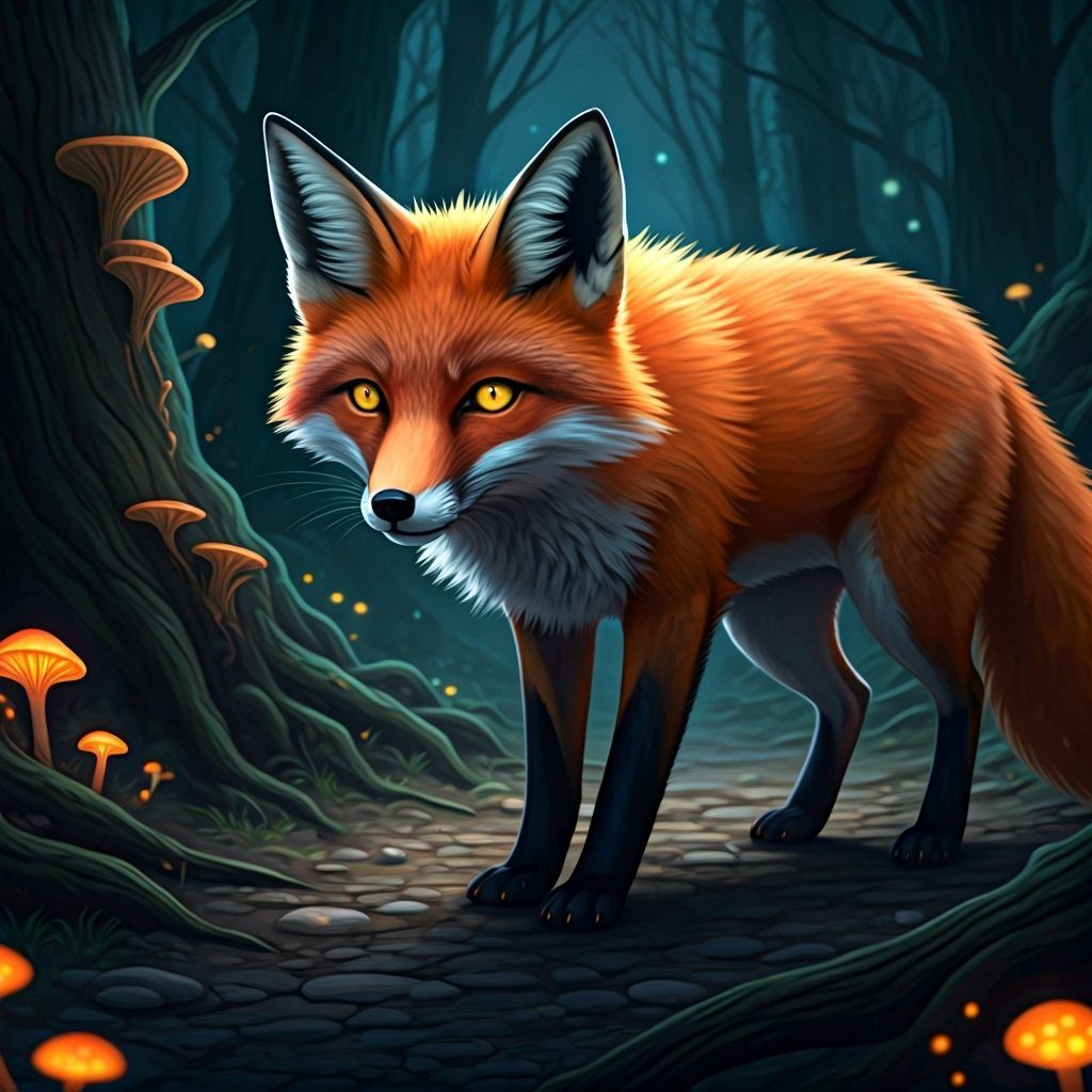 Mysterious Fox Boo Explores Haunted Woods on Halloween Night