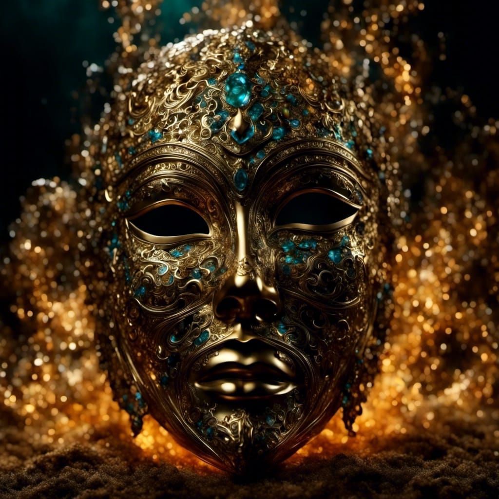 Detailed Tribal Mask in Hyperreal Style