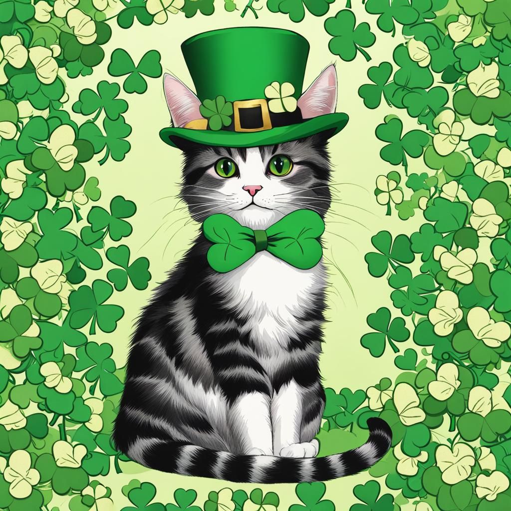St. Patrick's Day Cat Generated by AI