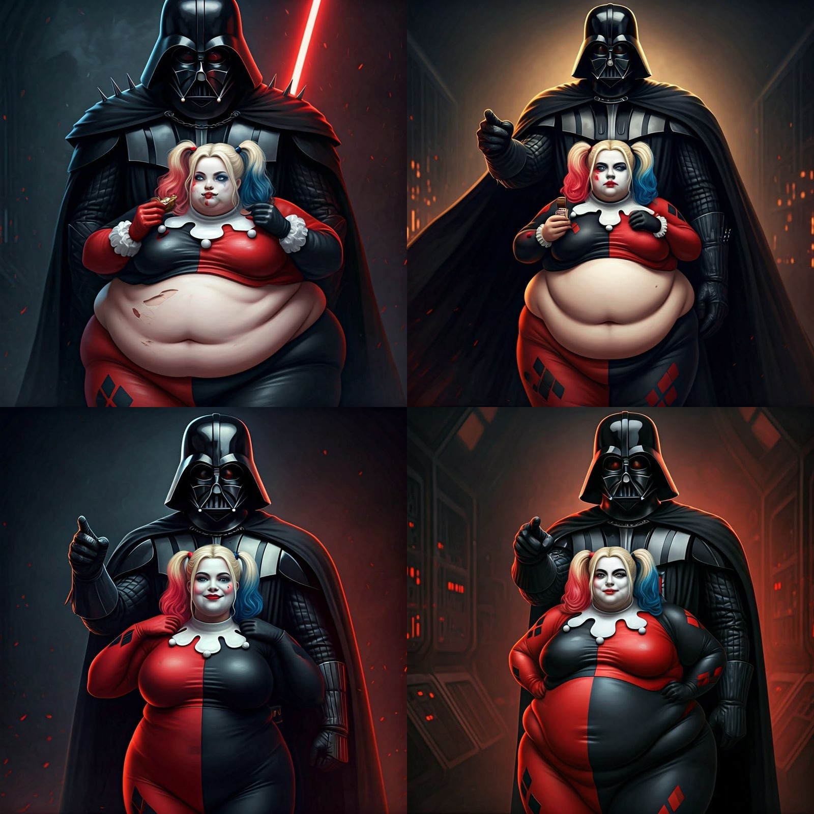 Darth Vader's Protective Dad Mode with Harley Quinn