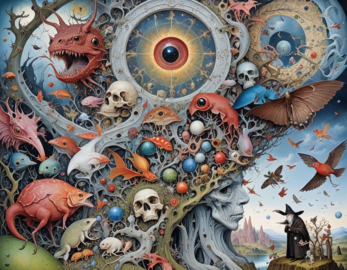 Otto Rapp's Inner Life: A Gothic Fantasy Oil Painting