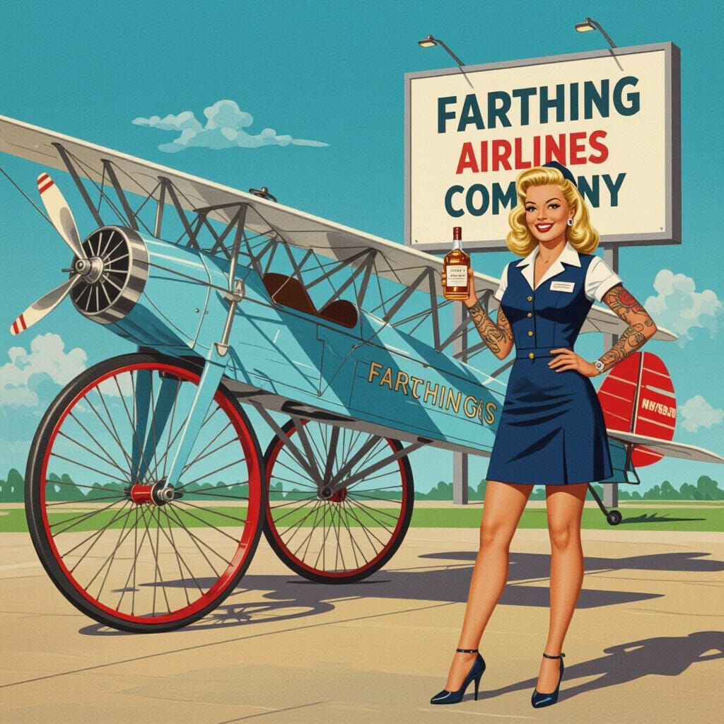 Victorian Penny Farthing Airplane by Farthing Airlines