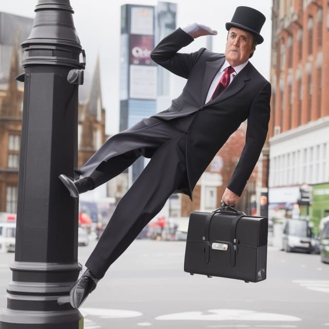 Man Doing Silly Walk in London