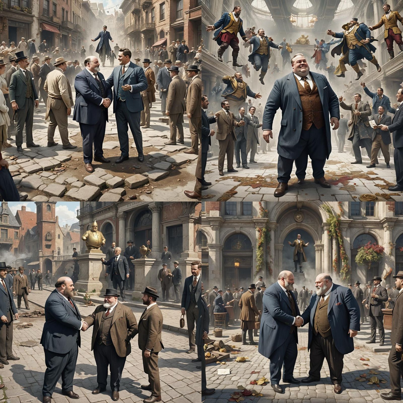 1900s Businessmen Shaking Hands in Detailed Photo