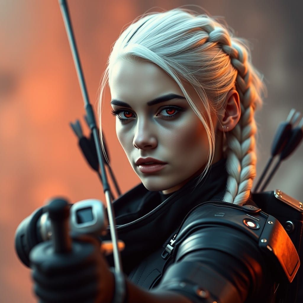 Cyberpunk Goddess in High-Tech Tac Suit