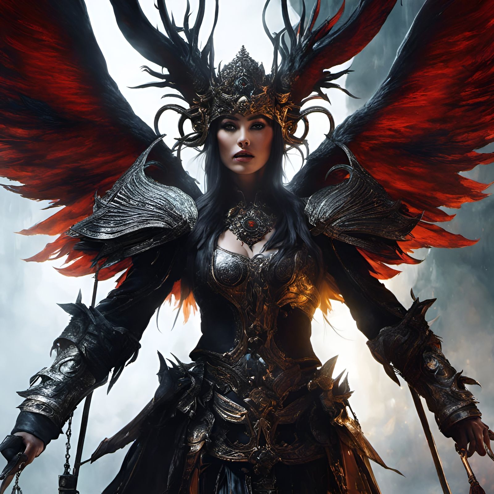 Medieval witch warrior