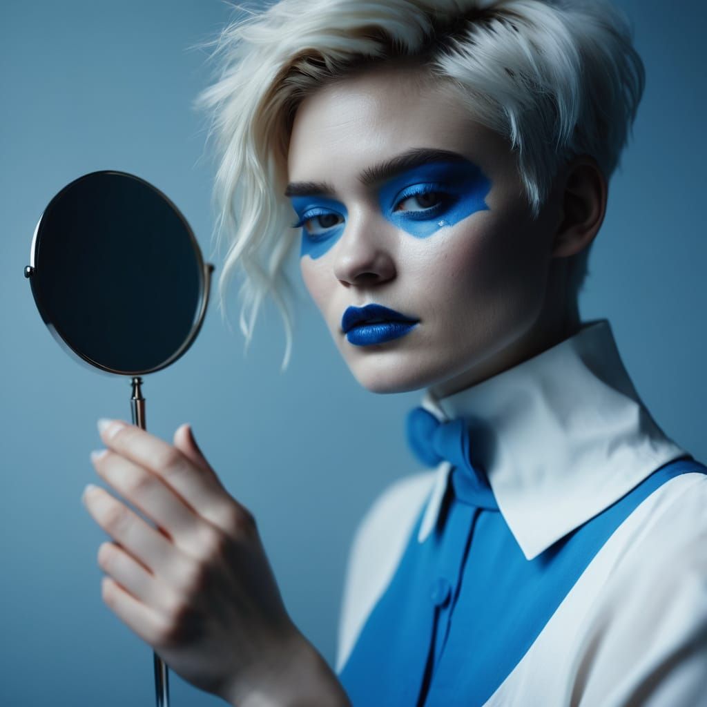 Moody Film Noir Portrait in Blue Hues