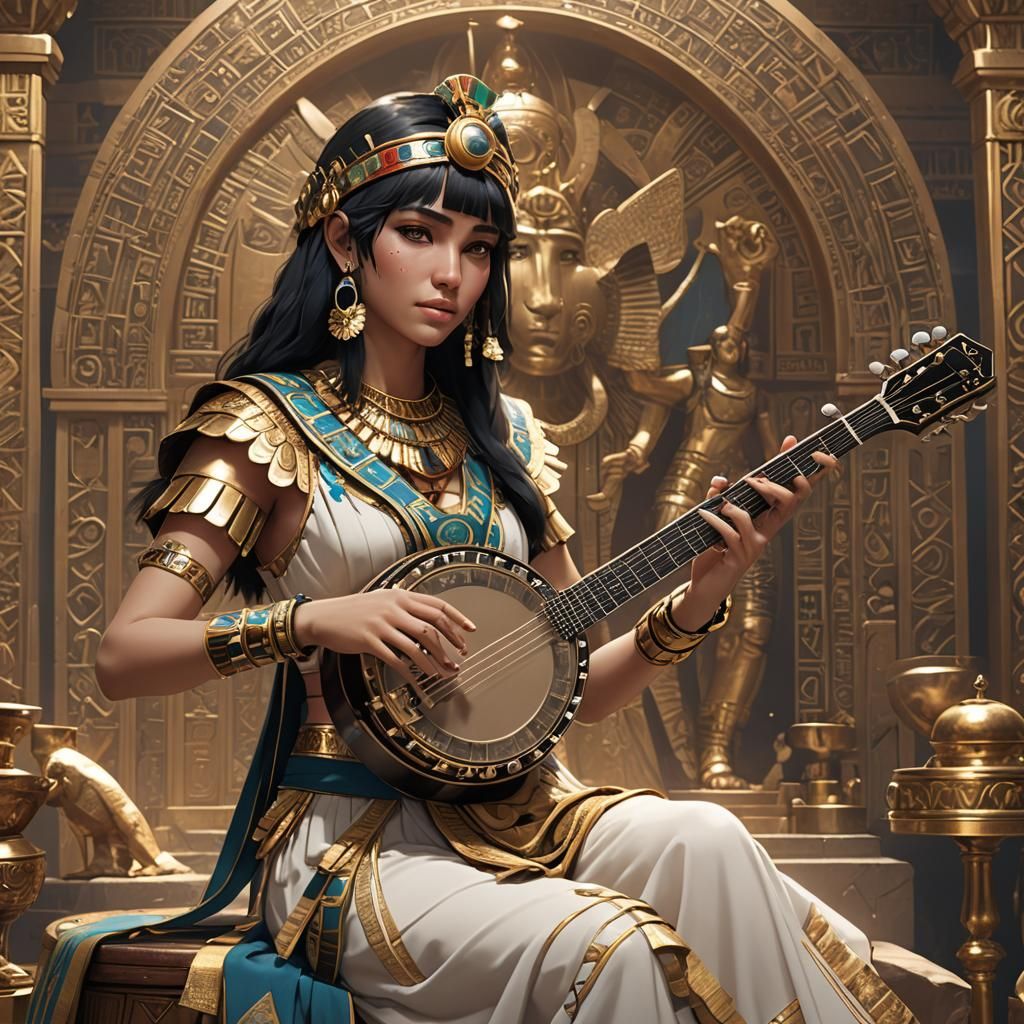 Cleopatra Plays Banjo: 3D Anime Art