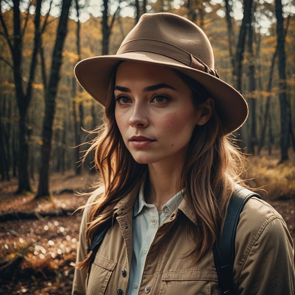 Cinematic Portrait of a Young Woman in Film Style