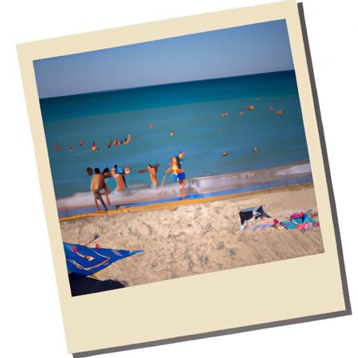 Sunny Beach with Beech Tree: Instax Photography