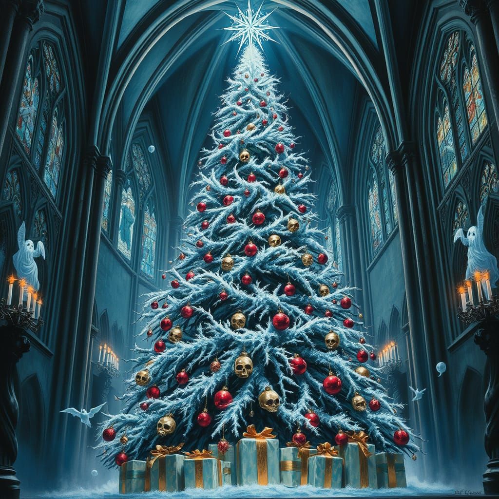 Spectral Christmas Tree in Crypt Cathedral