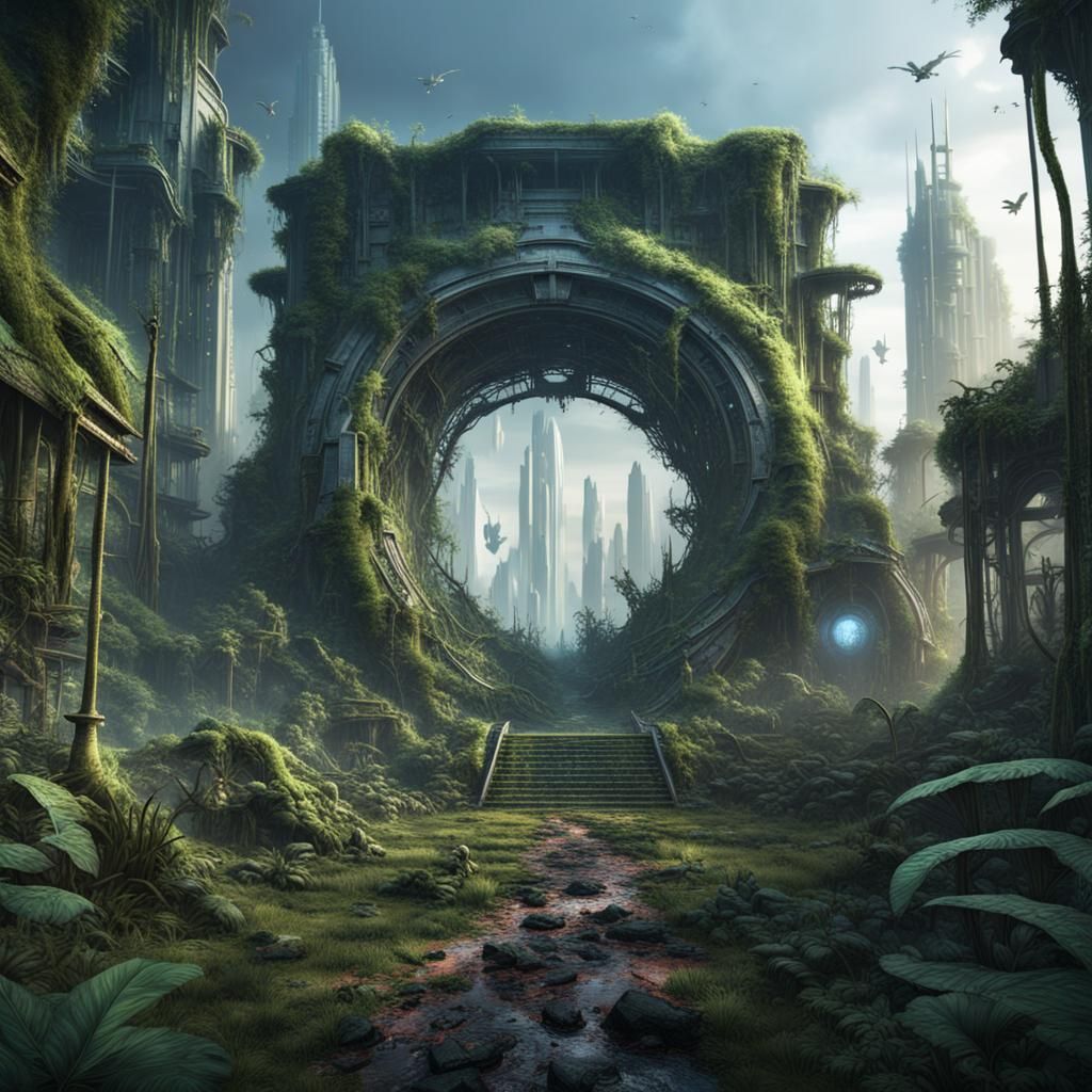 Jungle Reclaims a Futuristic City with Stargate