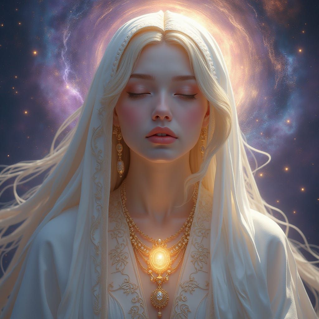 Enigmatic Figure Radiates Inner Peace and Spiritual Enlighte...