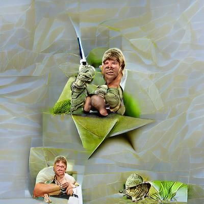 Steve Irwin and Baby Yoda Digital Collage