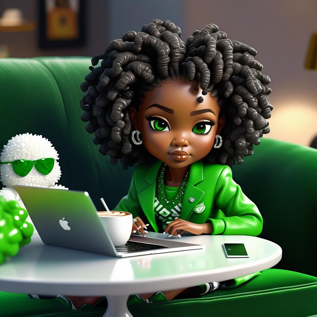 Create a hyper realistic image of a chibi-style African-Amer...