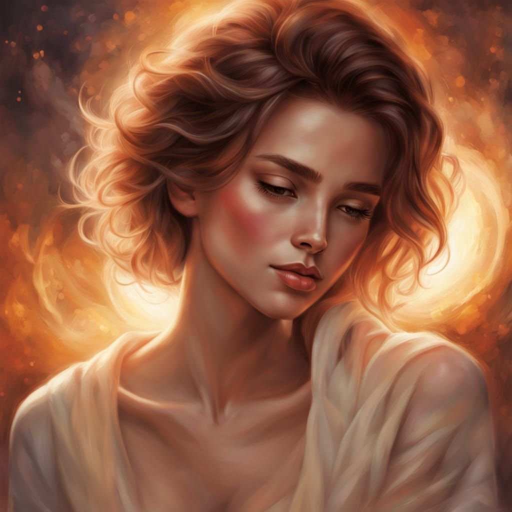 Soul Portrait Glowing Warmly with Quiet Strength