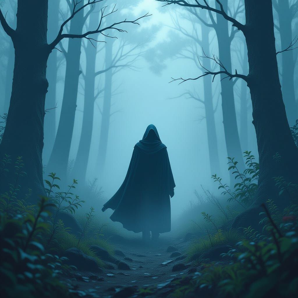 Mystical Forest Figure in Dreamlike Style