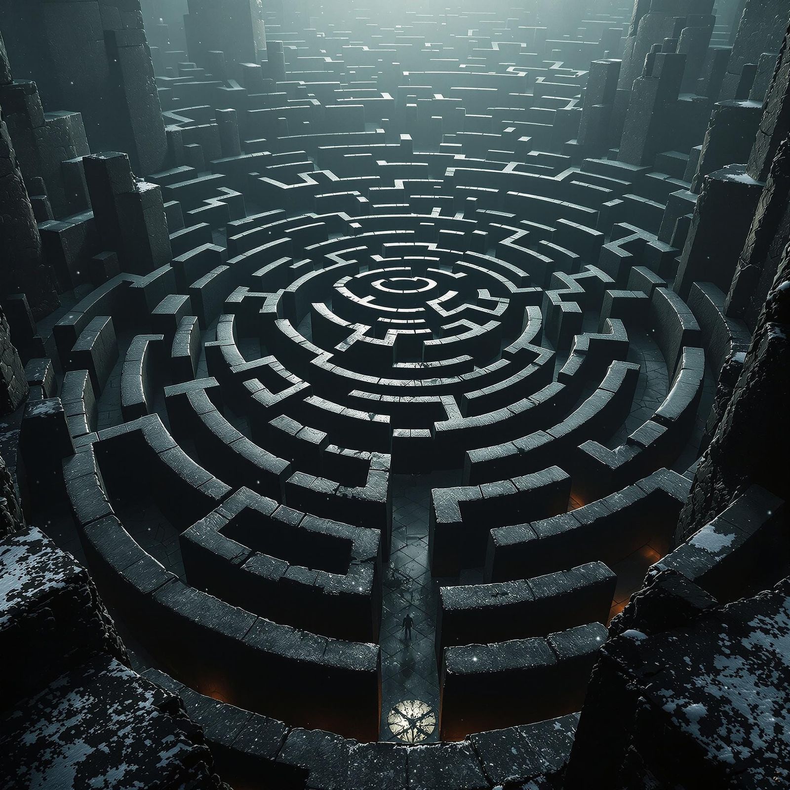 Twisted Dark Fantasy Maze with Eerie Entities