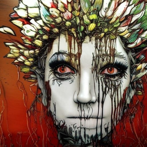 Claymation Woman's Portrait in Dave McKean Style