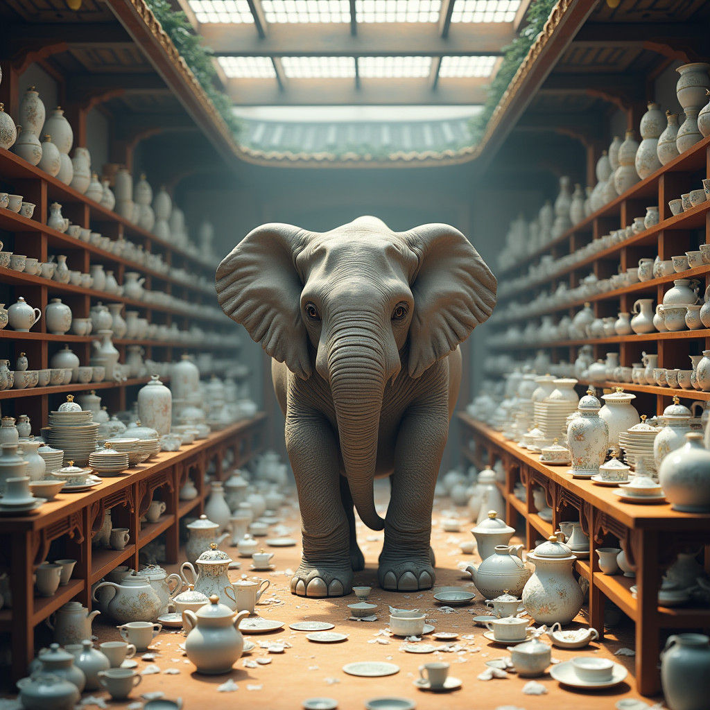 Elephant in a Porcelain Shop: Anime-Style 3D Render