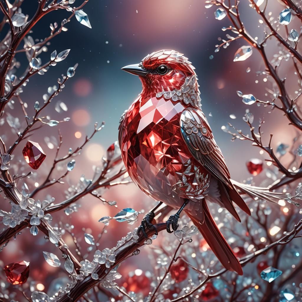 Red crystal bird