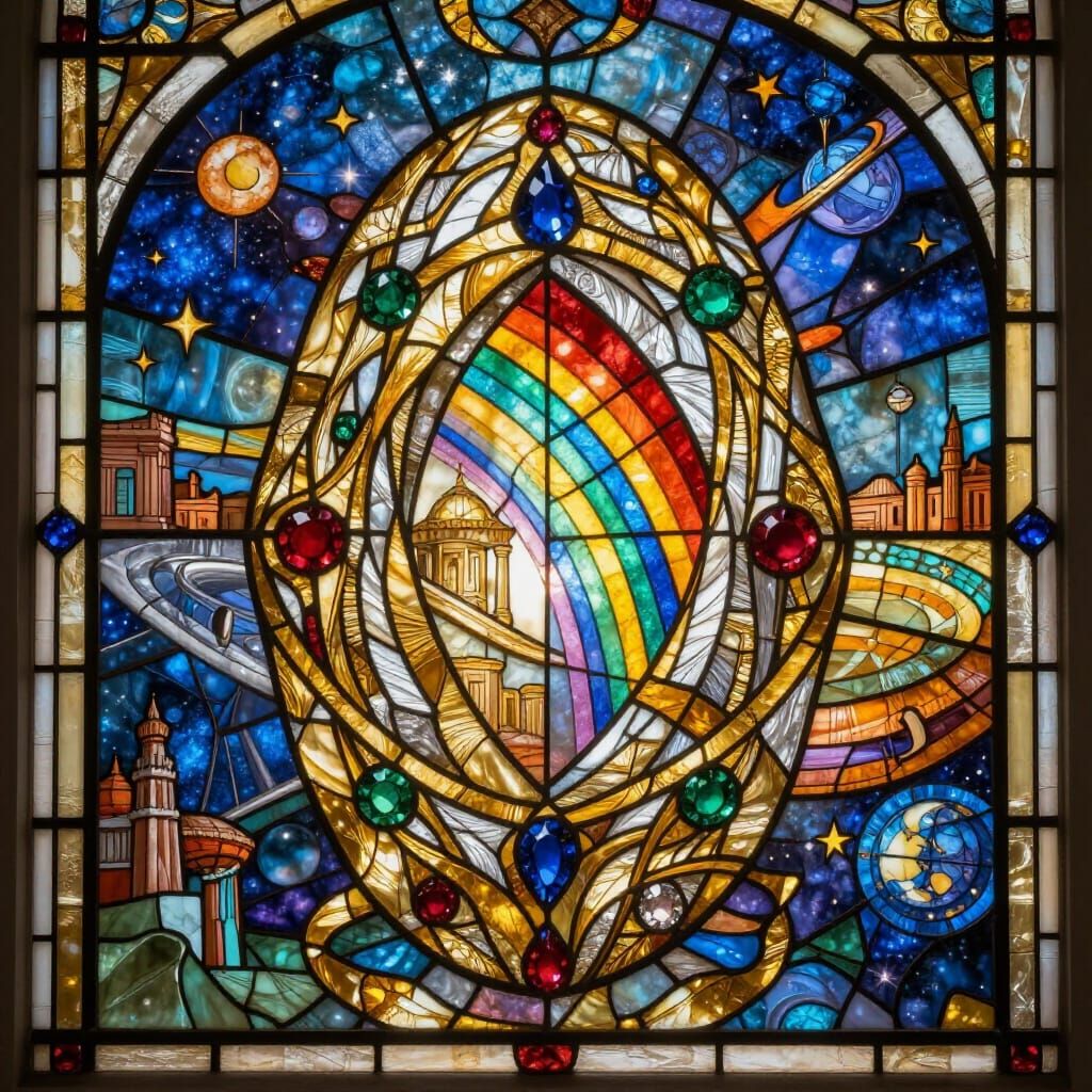 Philosopher's Stone in Stained Glass Shrine