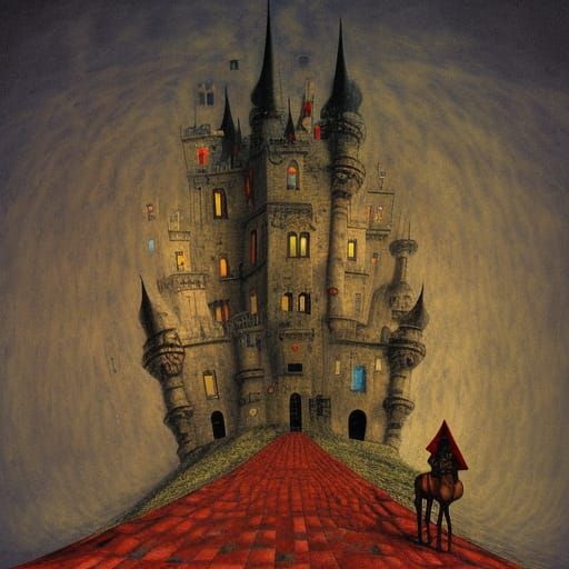 Surreal Fortress Castle in the Sky