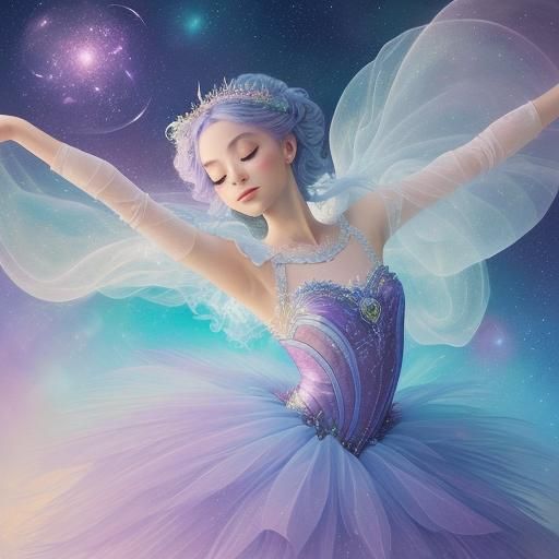 Ballerina in Soap Bubble Dances Among the Stars