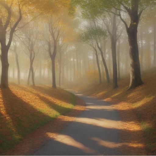 Autumn Trees Swaying: an Impressionist Oil Painting