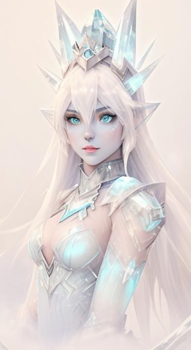 Ethereal Ice Golem Girl in Mecha Suit