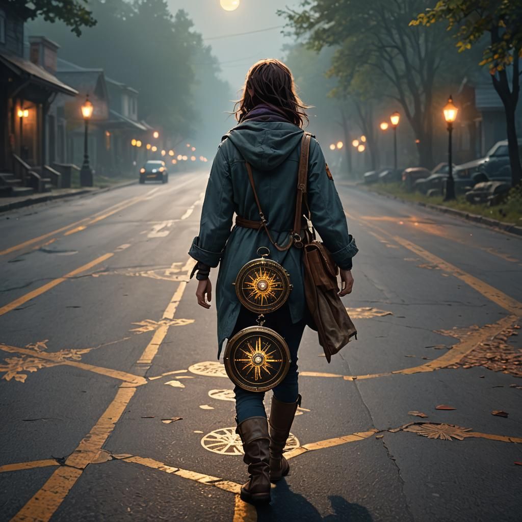 Woman Guided by Inner Compass: Concept Art