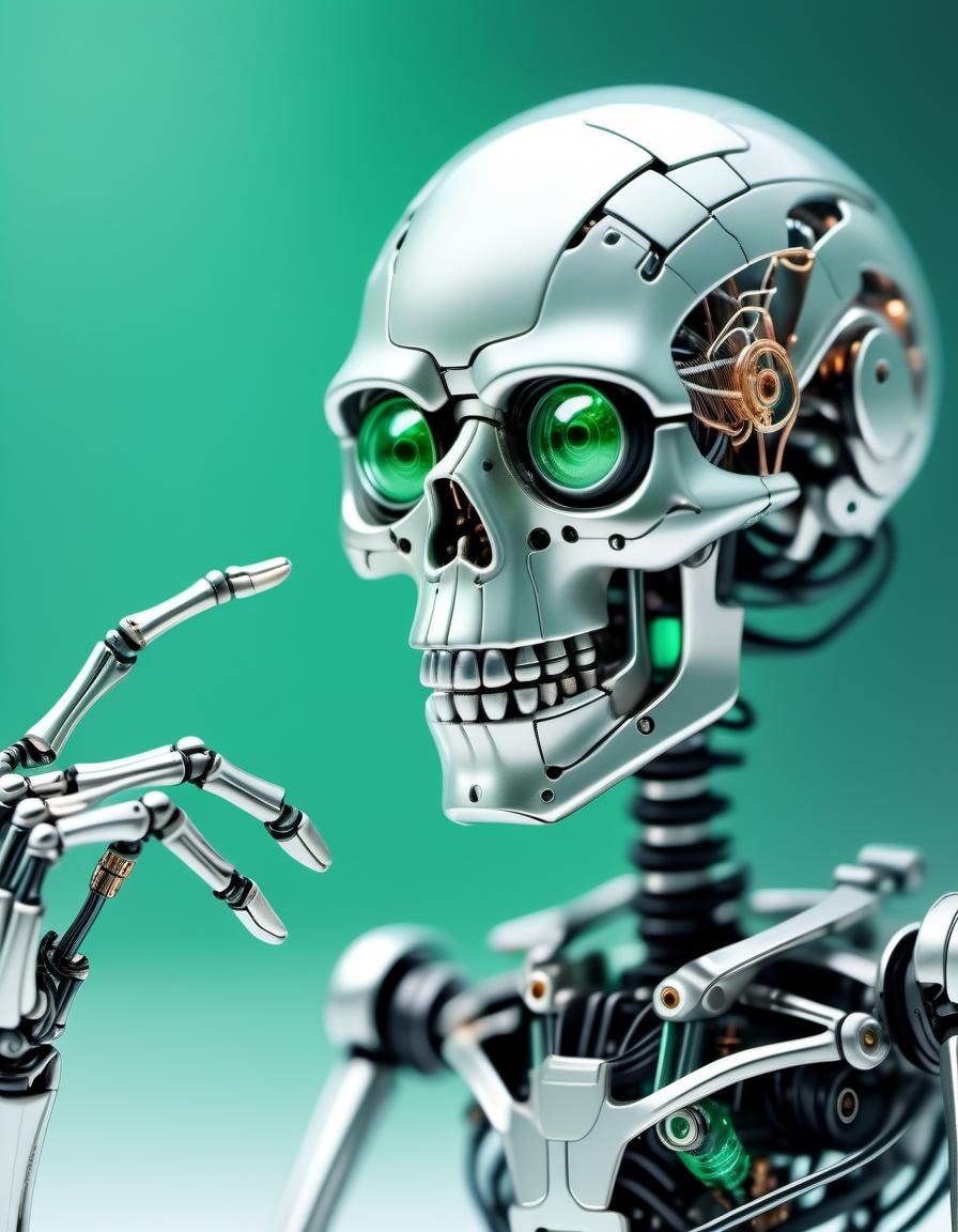 Futuristic Miniature Robotic Skeleton Concept Art