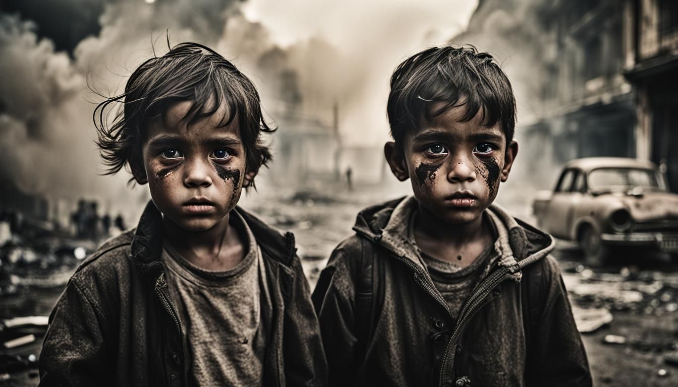 Children Playing in War-Torn City, Ambient Light