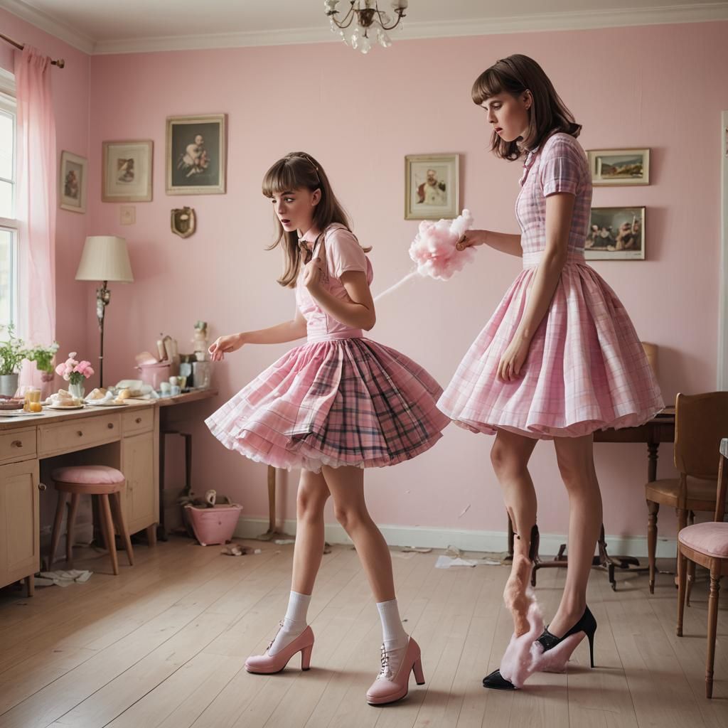 Whimsical Portrait of Youthful Energy in Pastel Colors