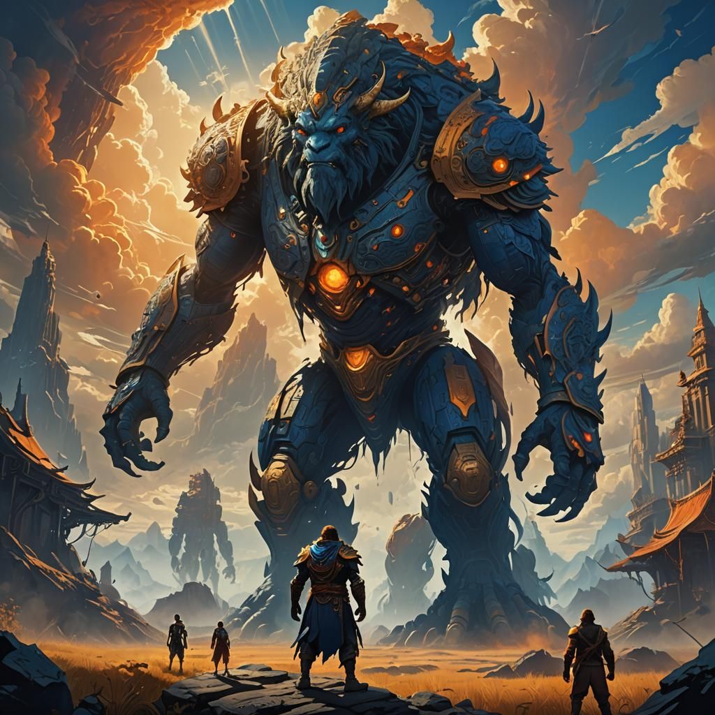 Evolving Giants Concept Art in Vibrant Colors