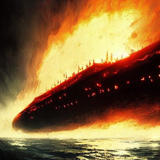 Infernal Lava Cruise Ship Through Depths of Hell