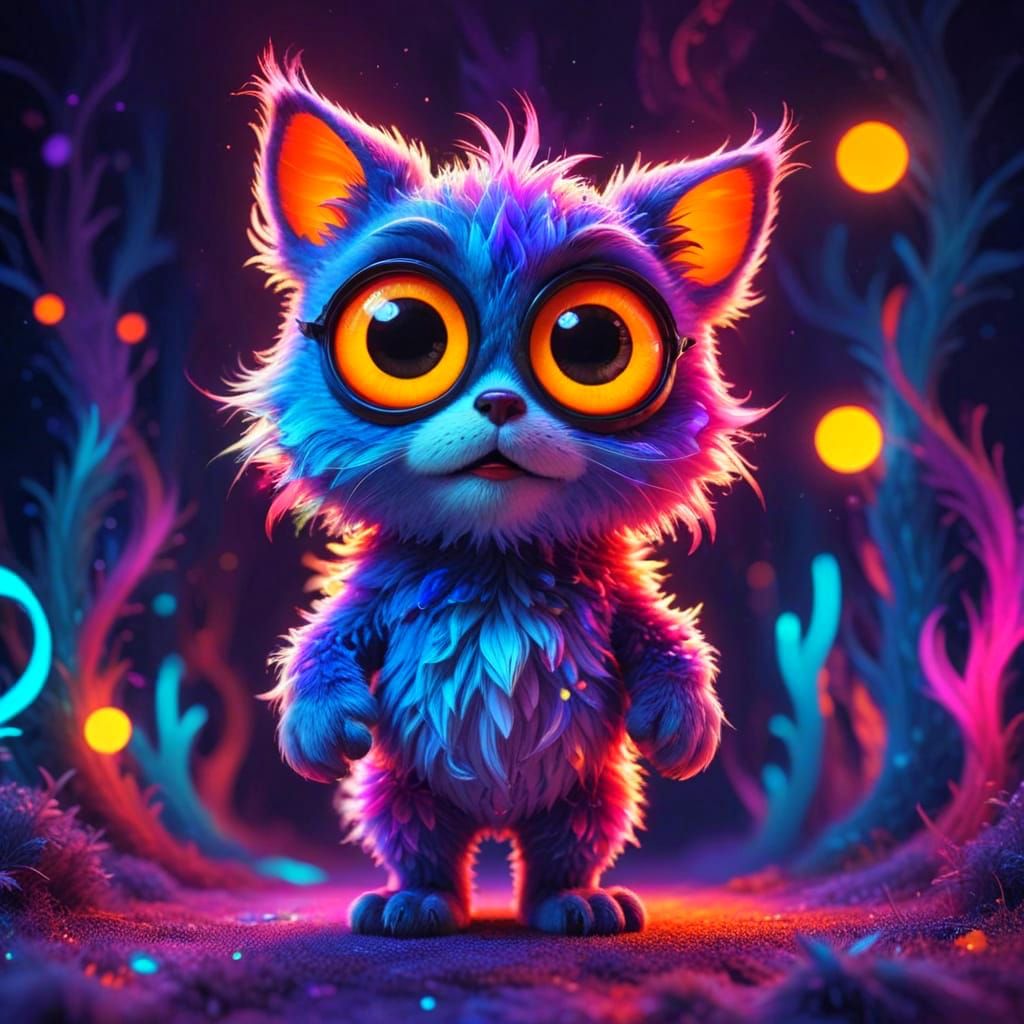 Glowing Ethereal Creature in Vibrant Colors