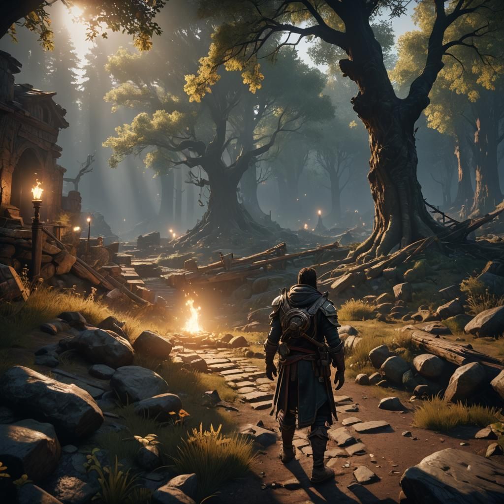 Inspirational Message in 3D Game Cinematic Style