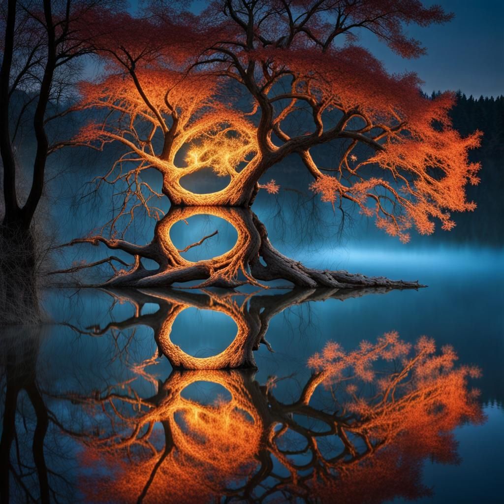 Magical Forest Clearing with Fairytale Lanterns