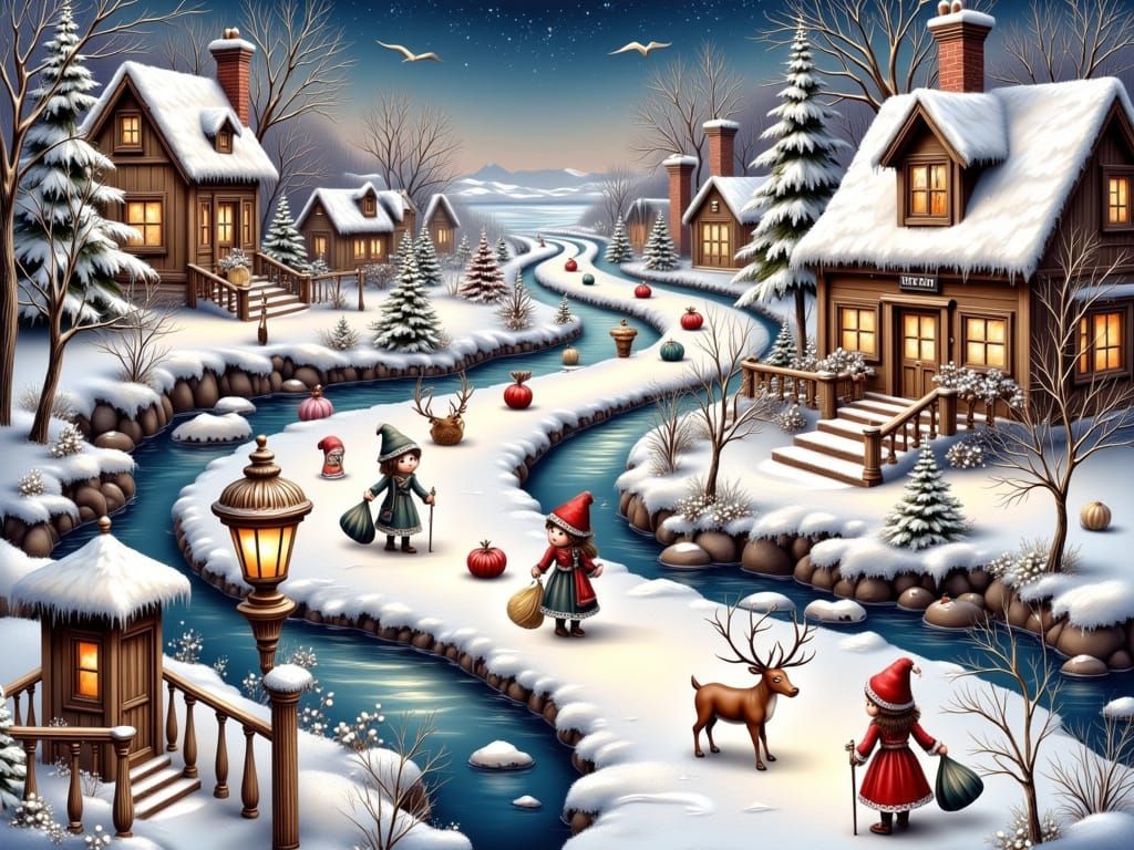 Winter: Walk on the central street