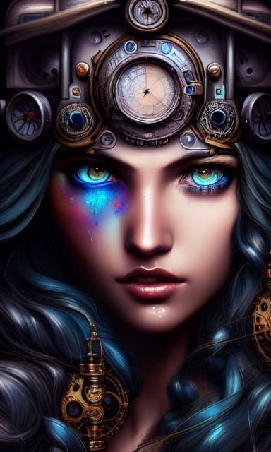 Steampunk Goddess in Hyper-Detailed Digital Art