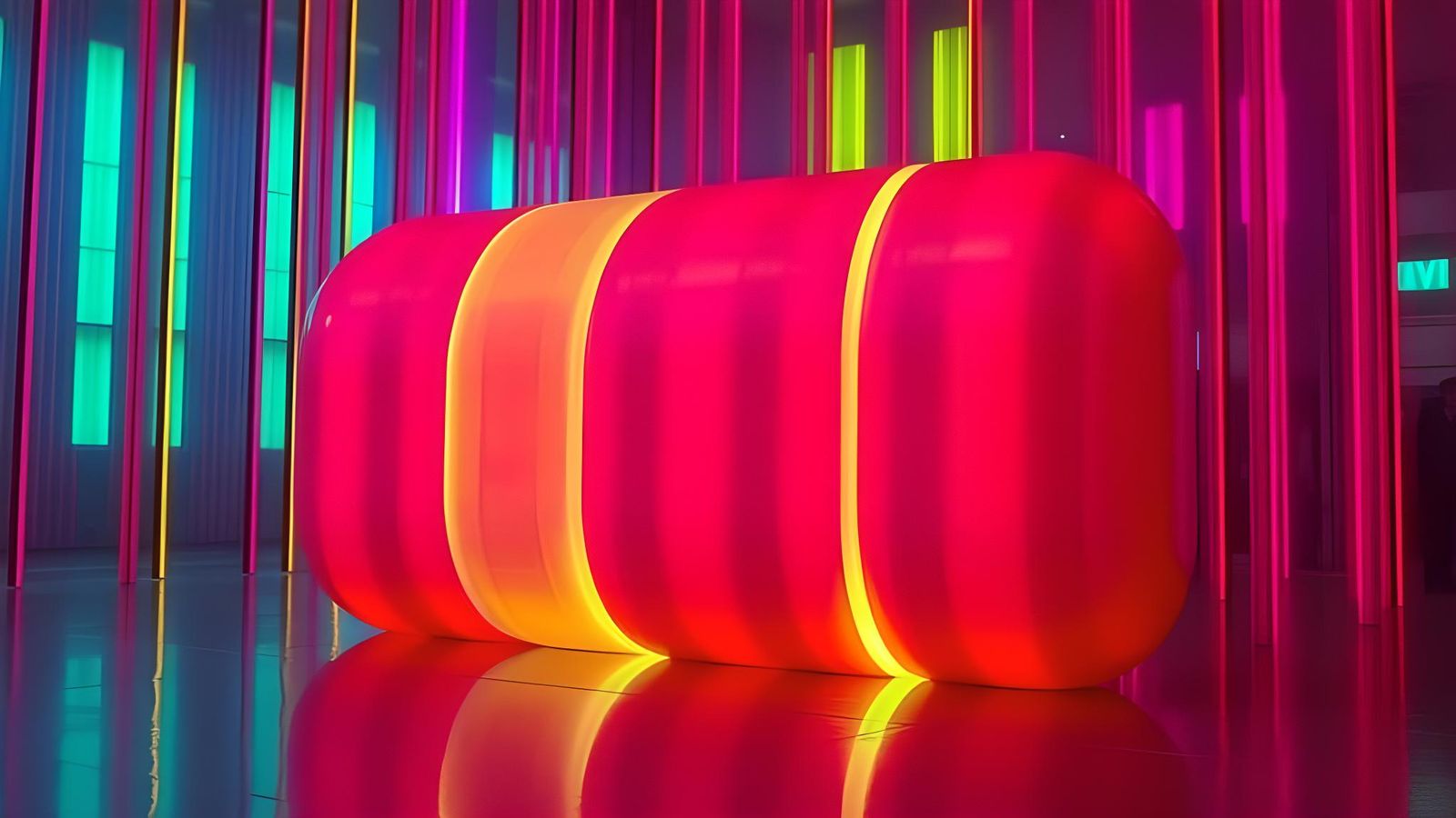 Fluorescent Light Installation with Shapeshifting Rectangles