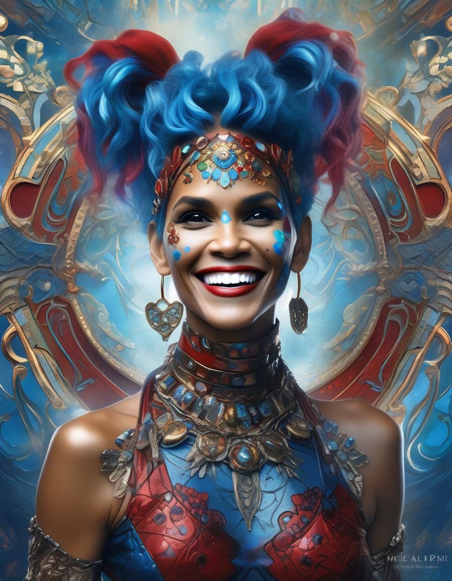 Nebula Goddess as Harley Quinn, HDR Photograph