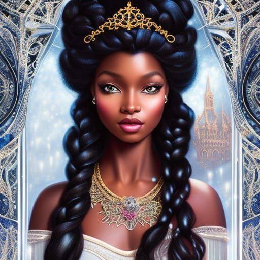 Elegant Black Disney Princess Frozen in Time
