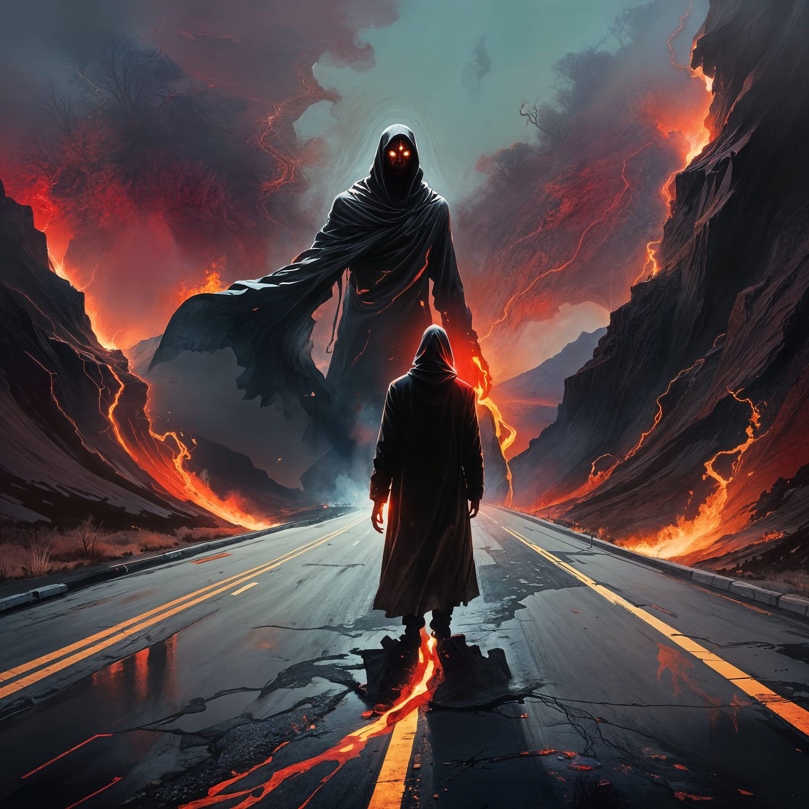 Fiery Highway to Crimson Horizon